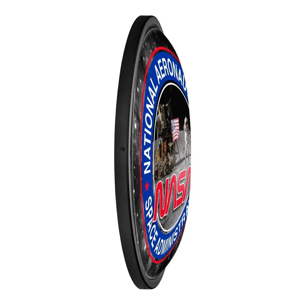 NASA: Lunar Walk - Round Slimline Lighted Wall Sign